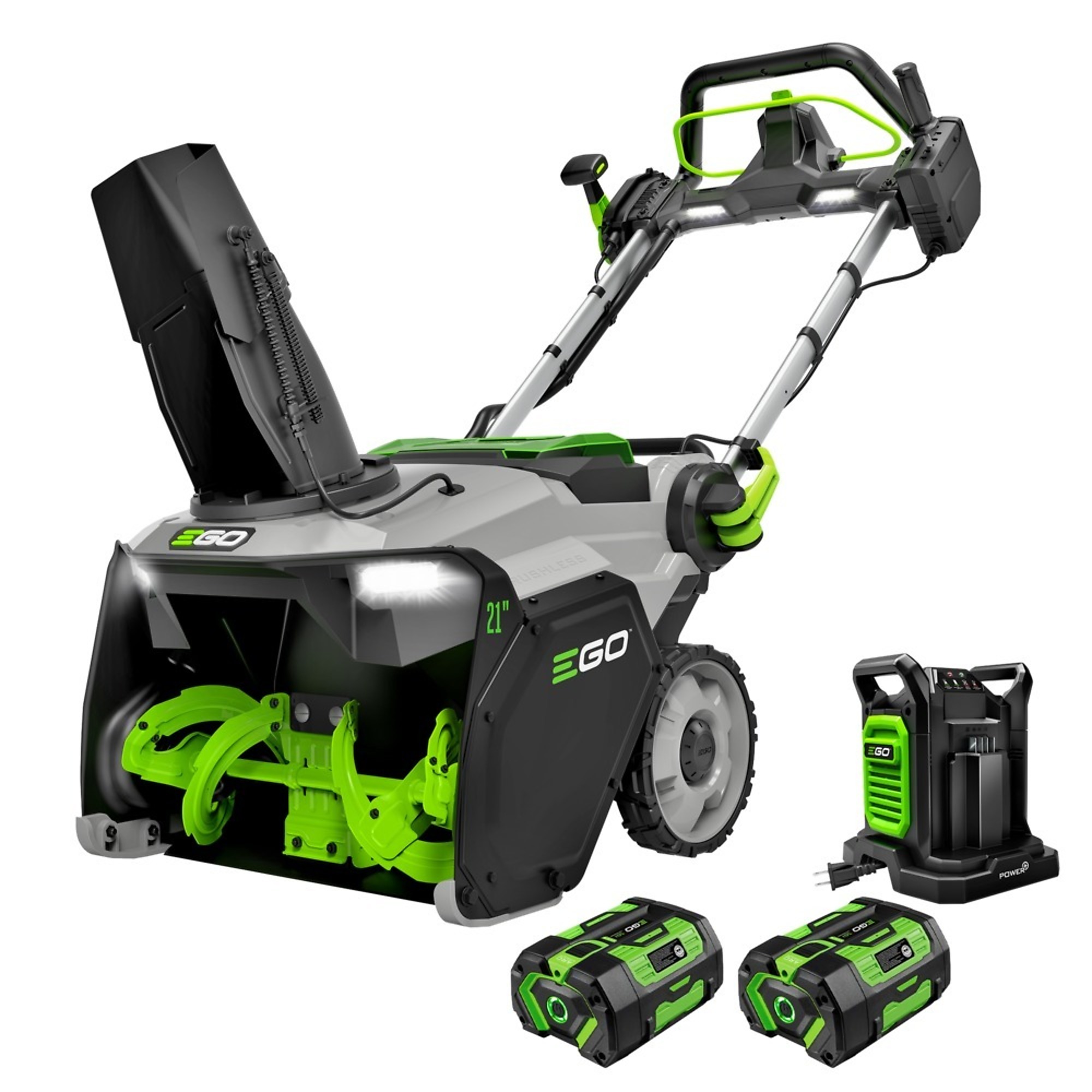 EGO SNT2134 21" Single-Stage Snowblower with Peak Power 2x 6.0Ah Batteries and Dual Port Charger
